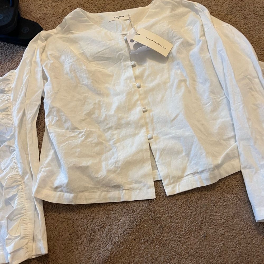 NWT commense white blouse small - Picture 3 of 10